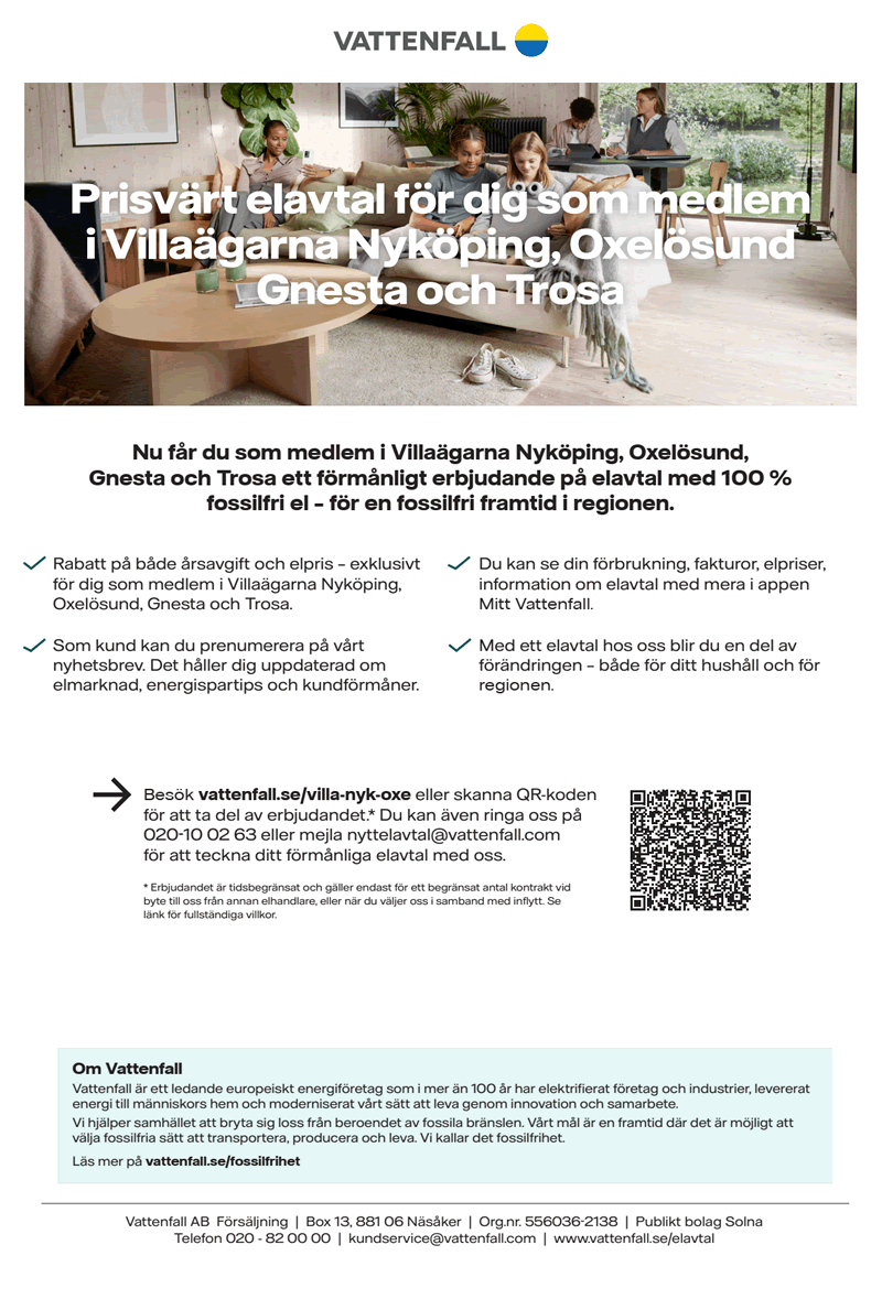 Villagarna Vattenfall Elhandels Erbjudandet QR kod 800p 20251020